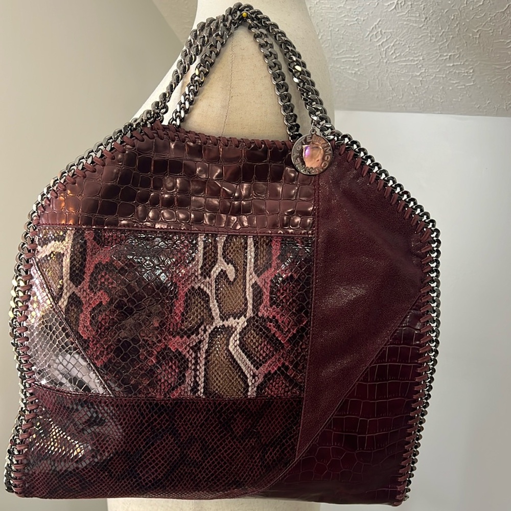 STELLA MCCARTNEY FAUX SNAKESKIN TOTE